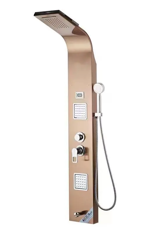 Luxury Style Multiple Colors Brushed Electroplating SUS 304 Square Bathroom Bath & Shower Faucets Shower Panel