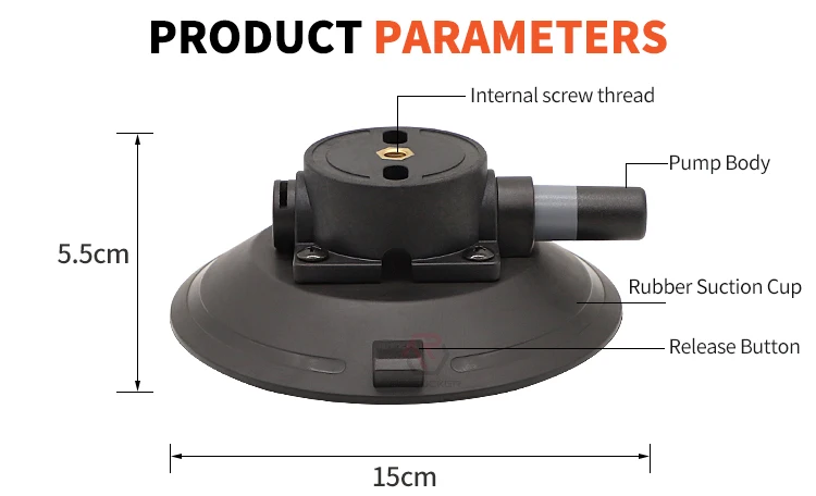 6 inch Hand Pump Suction Cup Lifting Glass Tool With M6 M8 Internal Screw Thread Vacuum Rubber Suction Cup Sucker 150mm