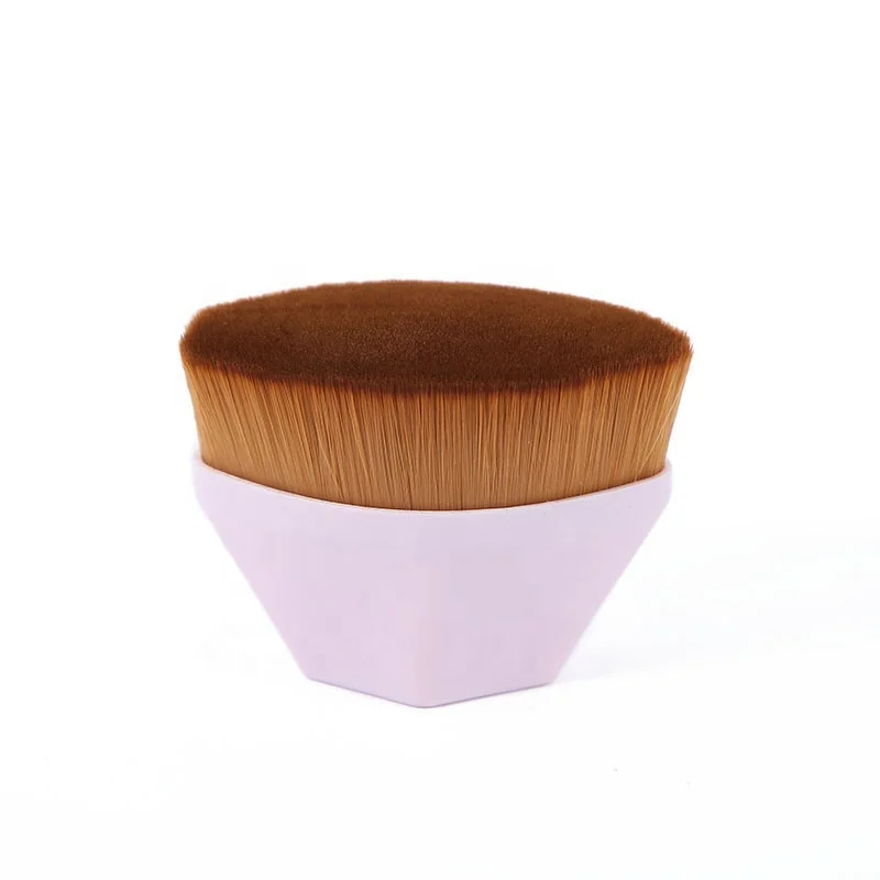 Hot Sales 55# Flat Top Vegan Single Foundation Make Up Brush Synthetic Cosmetic Countour Brushes Makeup Brush with Case