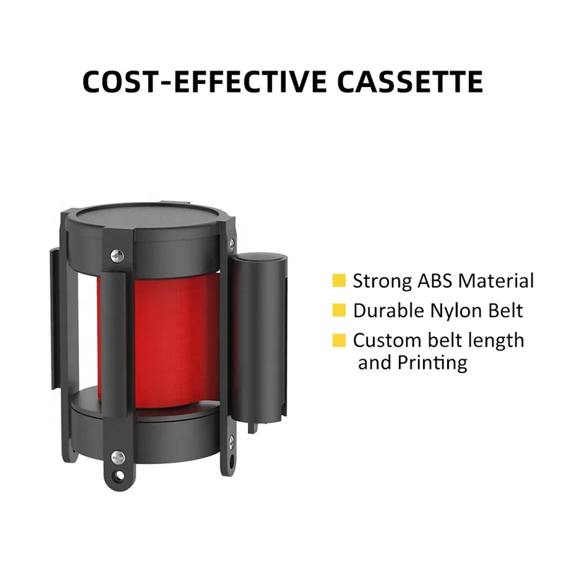 Retractable Belt Barrier Stanchion Replacement Parts Cassette of Crowd Control Queue Poles