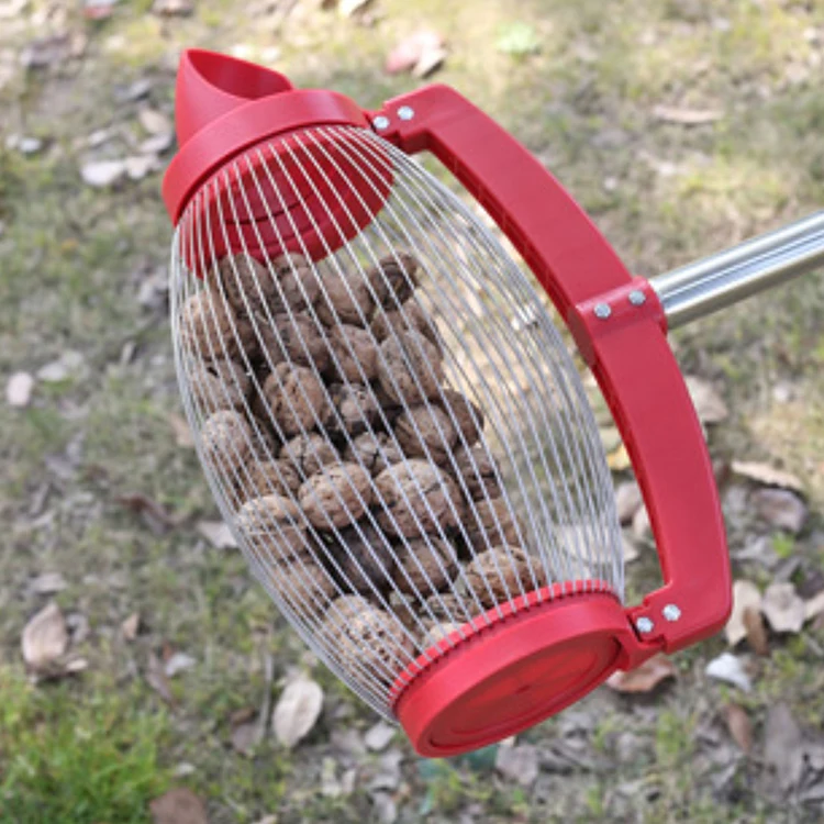 Hot sale nut gatherer ball pick up nut collector fruit picker garden tool picking up ping pong balls with stainless steel