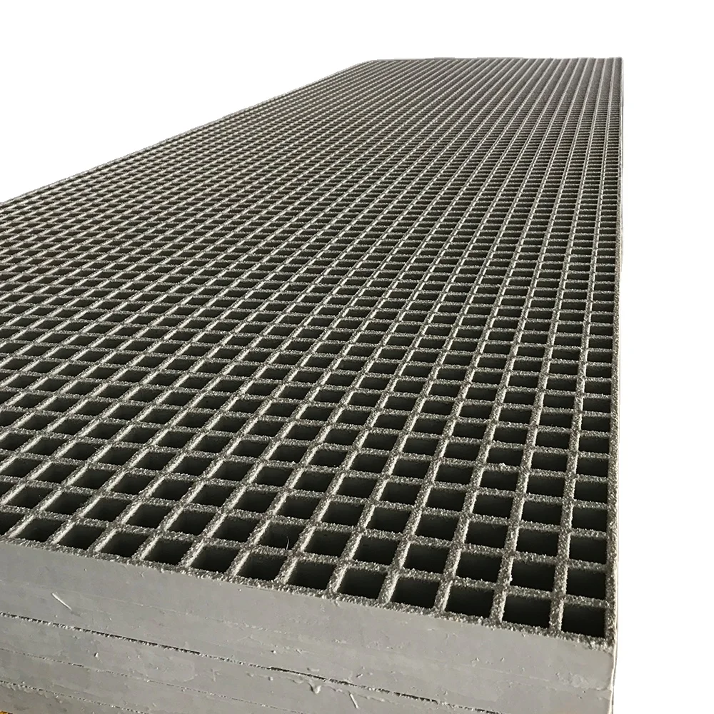 Factory Wholesale High Strength Durable Molded Pultruded Mesh Walkway Fiberglass FRP Grating Anti-slip Grate