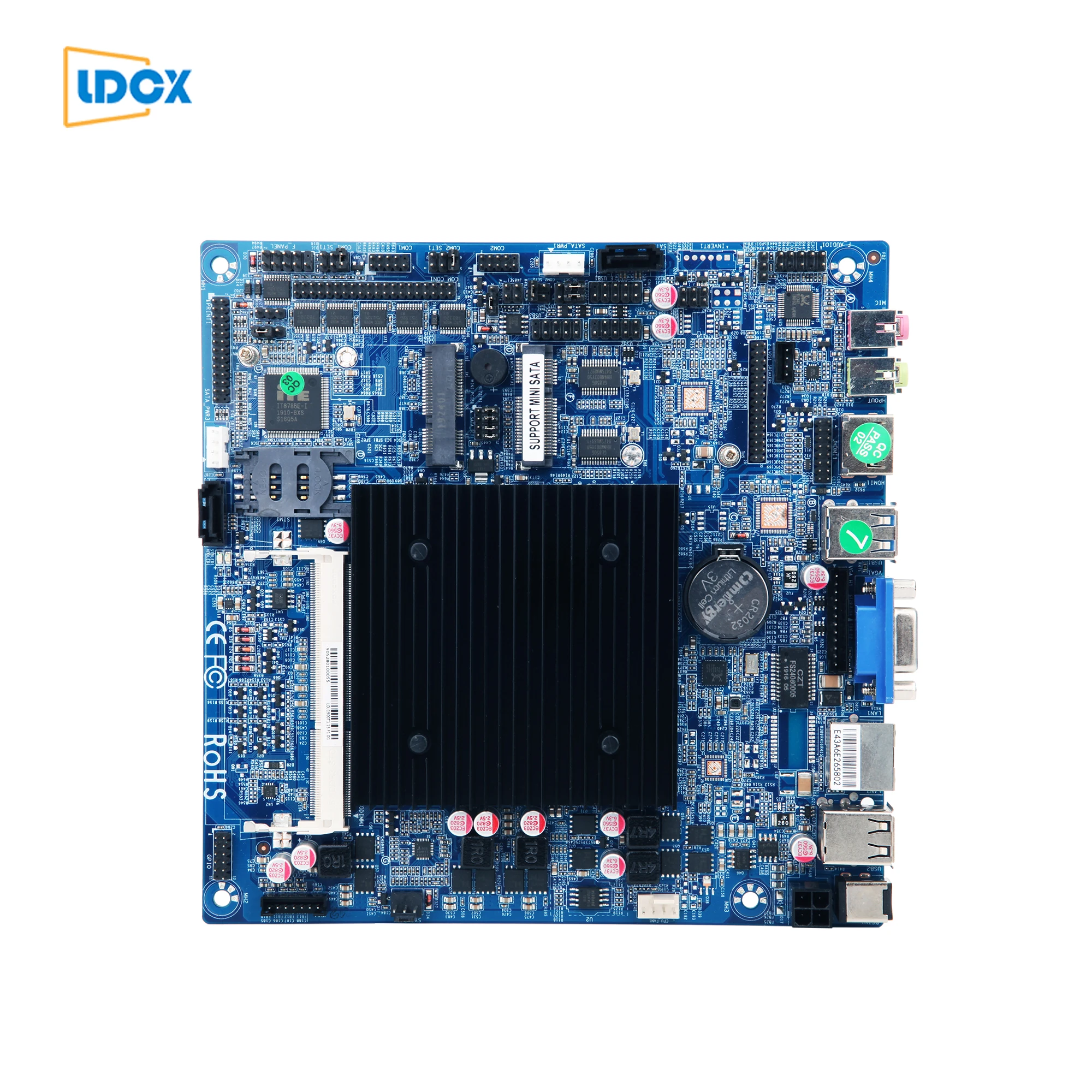 LDCX J1900 fan free four core embedded computer Thin itx motherboard