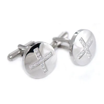 
Custom Enamel Stainless Steel Round Cufflinks 