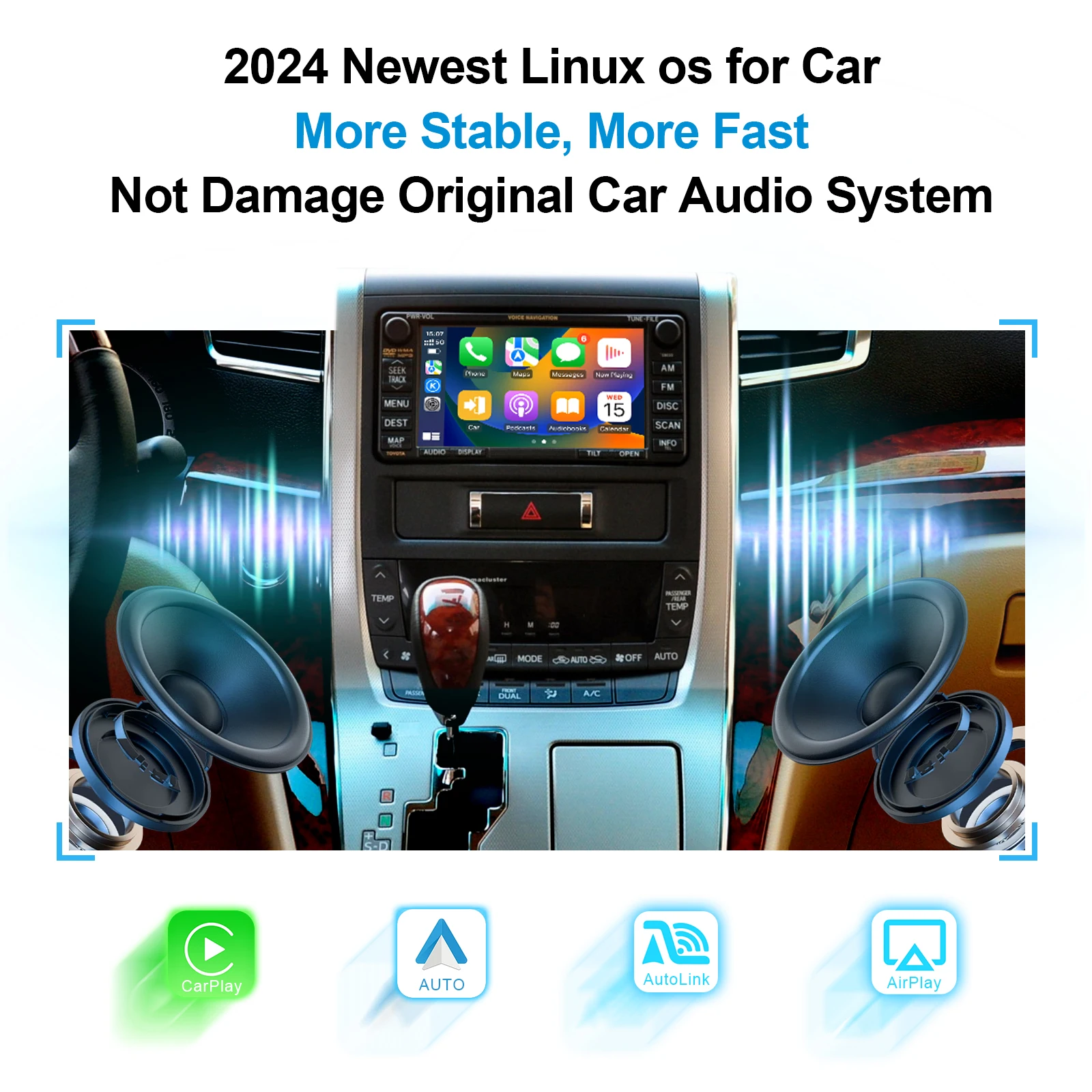 Universal LVDS Carplay Interface With Konb Operation Wireless Android Auto Compatible Car CVBS or Qdis NetWork Video Interface
