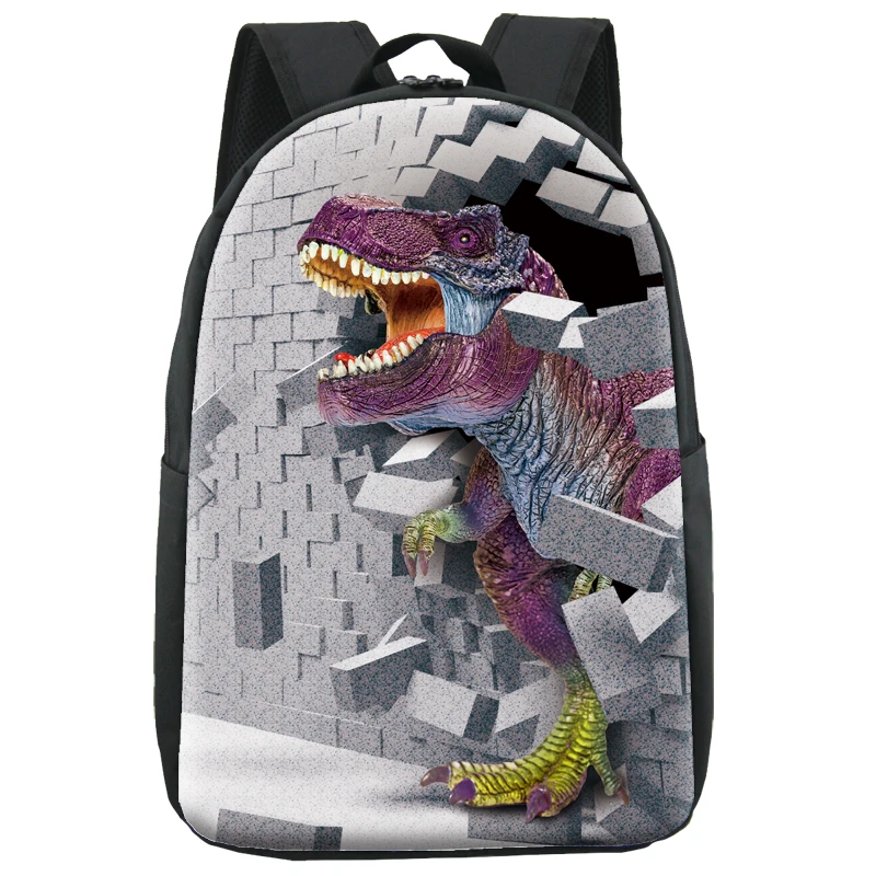 Custom Dinosaur Design Printing Kid Backpack School Bag Without Front Pocket
