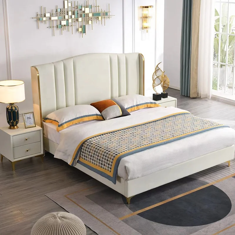 American Minimalism bedroom furniture extra-large size bed customized luxury king and queen size sofa bed