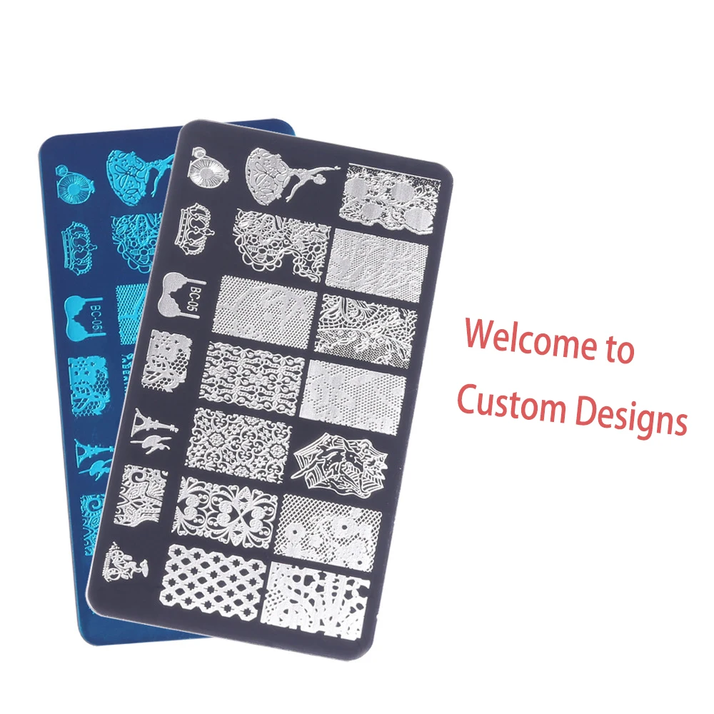 Customized Design Nail Plates Flowers Butterfly Image Nail Art Stamp Templates Stencils Tools