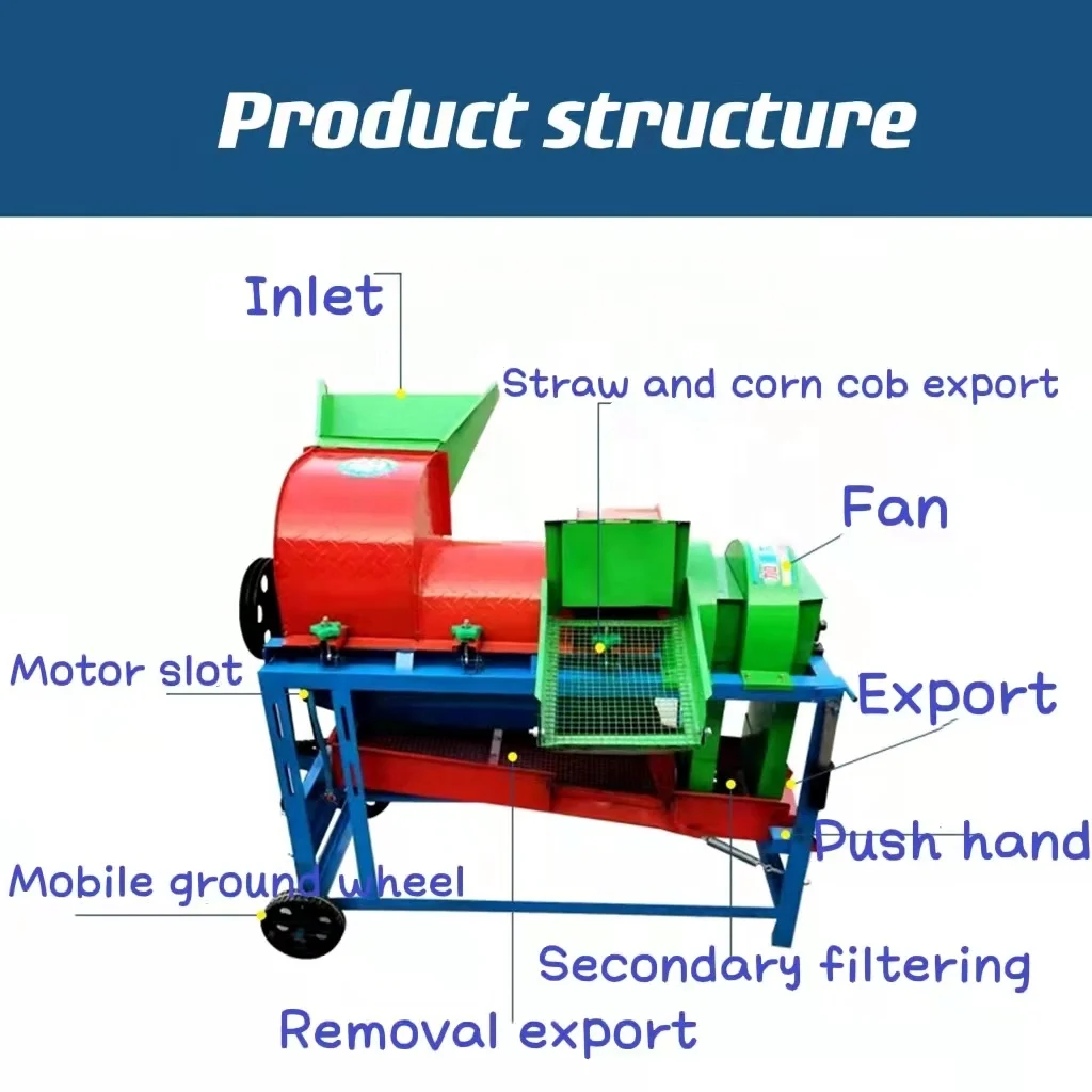 Electric Farm Corn Soybean Shelling Thresher Peeling Machine Diesel Maize Sorghum Husker Threshing Sheller Machine for Sale
