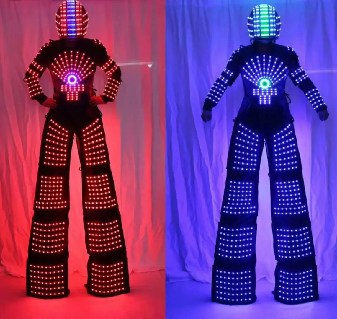 Factory Price LED Luminous Clothes Led Robot Suit For Performance LED Robot Cosplay Costume Ballroom Show Luminescent Clothes