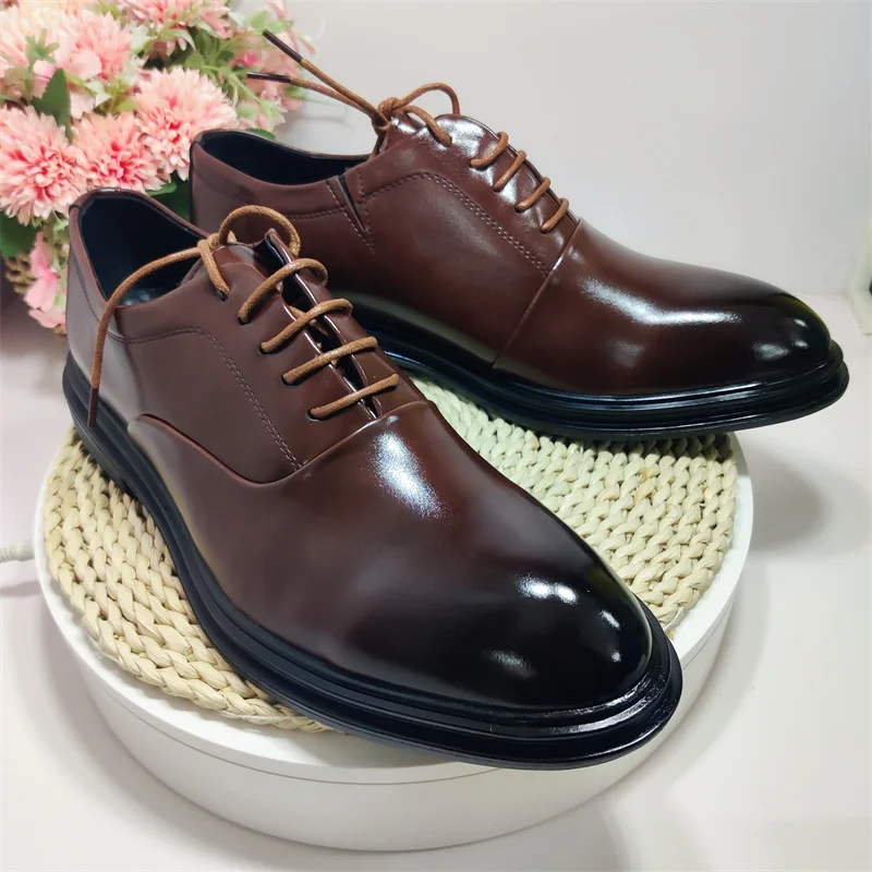 Size 38-46 Durable Lace Up Oxford Dress Shoes Classic Design Wholesale Pointy Toe Formal Wedding Shoes for Men