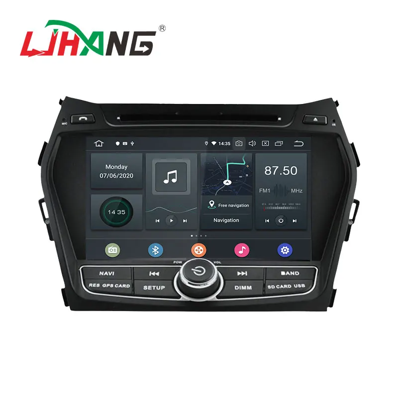 LJHANG 2 din touch screen PX6 android 12 4+64G car dvd player for hyundai ix45 2012 multimedia stereo system radio gps navi