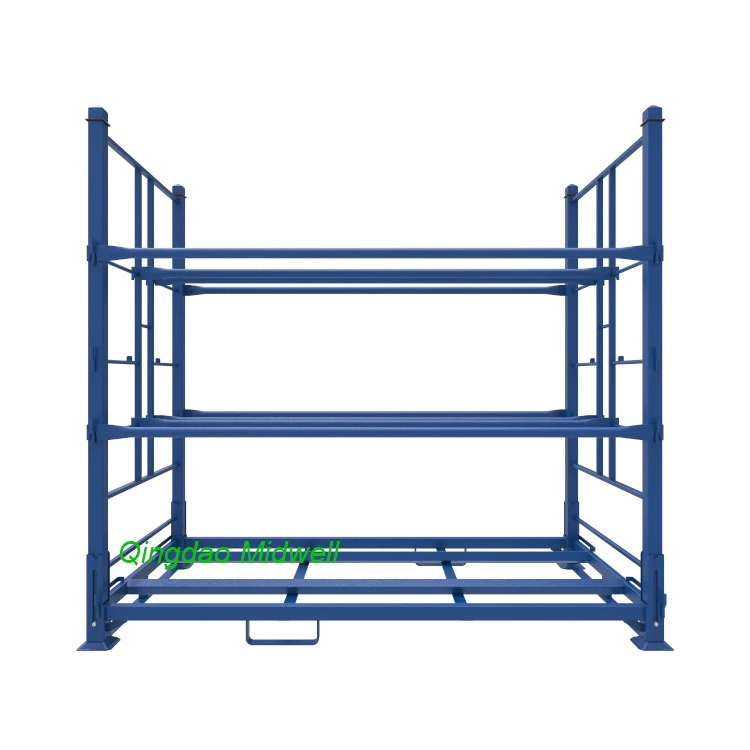 Hot sale large wholesale durable adjustable stacking metal foldable car truck steel warehouse tire rack