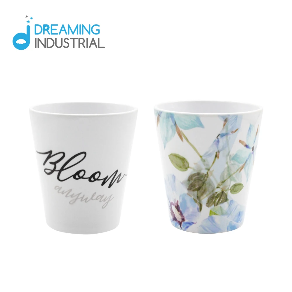 Sublimation Cone Ceramic Flower Pot 12oz Plant Pot with Hole