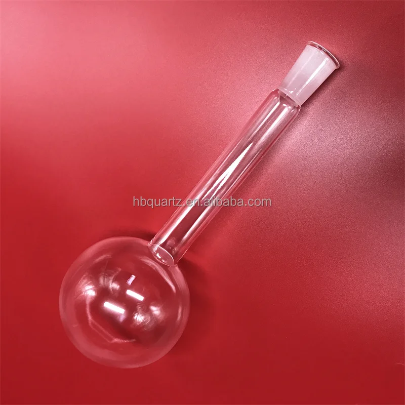 Customized long neck quartz glass round bottom flask 500ml