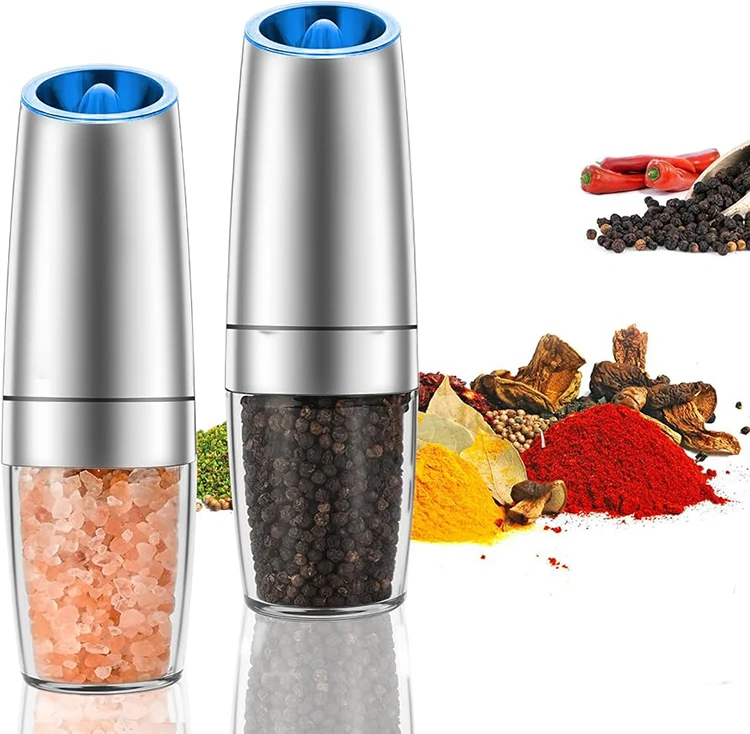 Electric Salt and Pepper Grinder Adjustable Coarseness One-Hand Operation for Kitchen Automatic Salt Pepper Mill Grinder