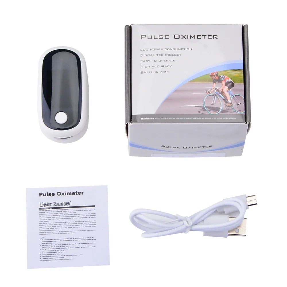 Rechargeable Fingertip Pulse Oximeter TFT Screen Display Oximeter Devices Monitors Oxygen Saturation