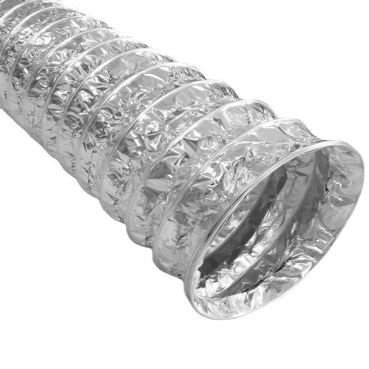 Direct Sales  Aluminum FoilDuct Hose Wall Duct System Air Conditioner Insulated Heat Resistant Duct Flexible Pvc