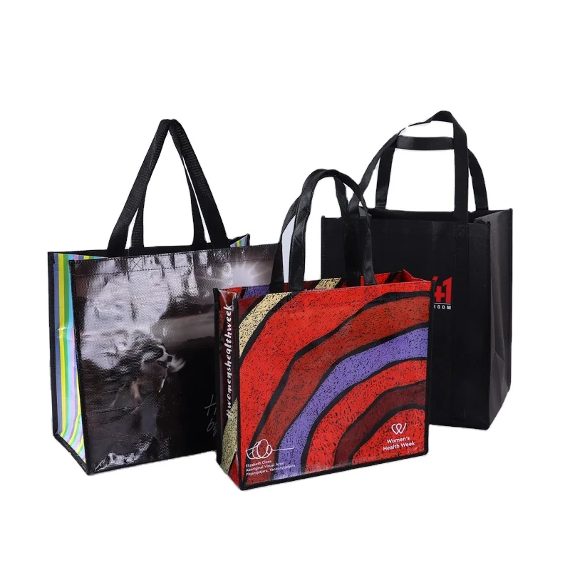 Custom Xmas Reusable WaterproofNon-woven Large Tote Bags Gift Non Woven Grocery Shopping Bags BSCI SEDEX with Handles