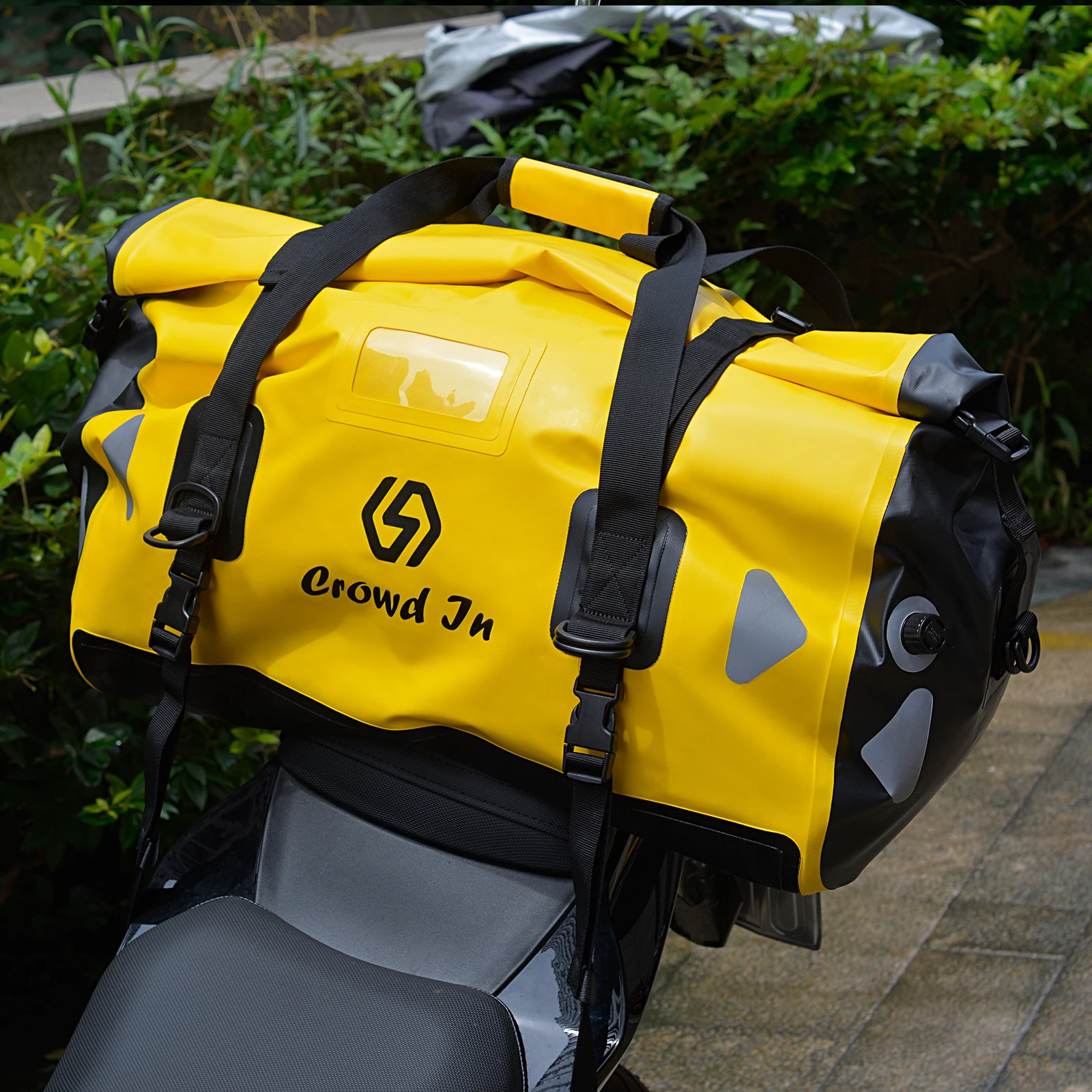  WUPP Yellow Pvc Waterproof Rear Seat Luggage Motorcycle Tail Bag With Reflective