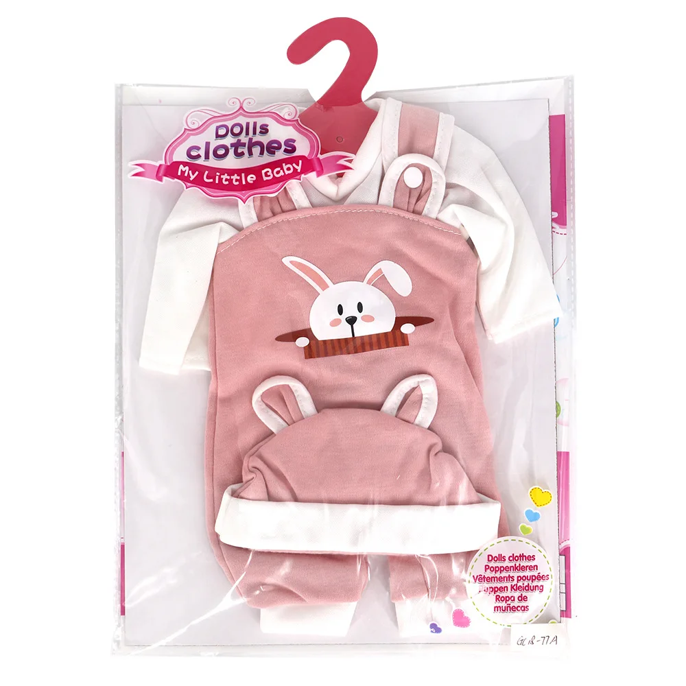 Reborn baby doll clothes 18 inch costume pink brown bunny bear three piece set for girls and boys