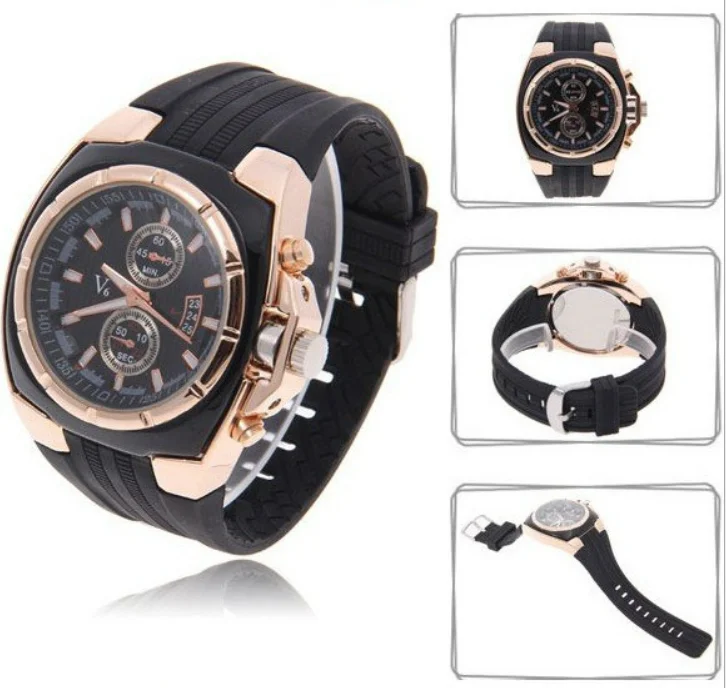 High Quality V6 Silicone Mens Watch Sports Vogue Wrist Watch