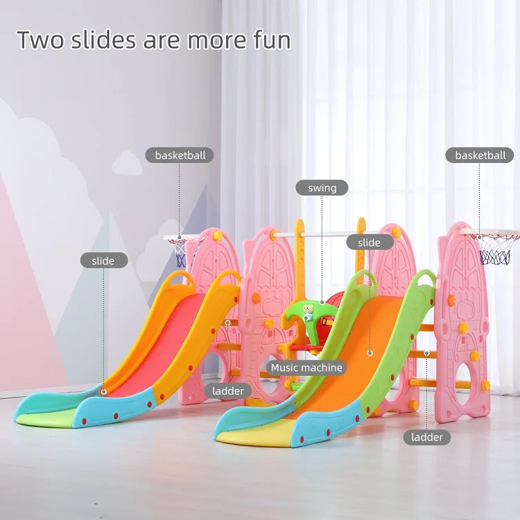 Colorful Home 2021 New Wholesale Children Plastic Slide Kid Slide And Swing Bridge Sliding For Baby