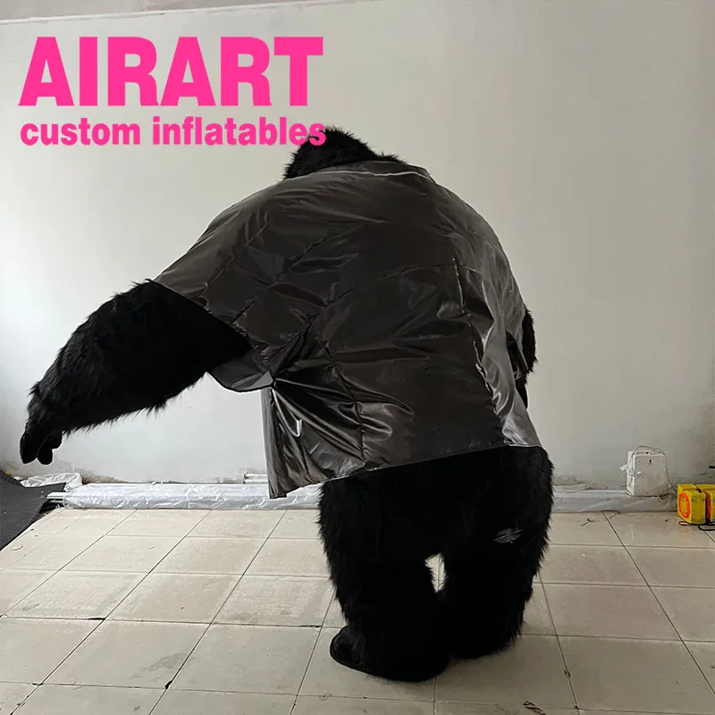 Большой надувной костюм гориллы для Хэллоуина взрослых плюшевый пушистый