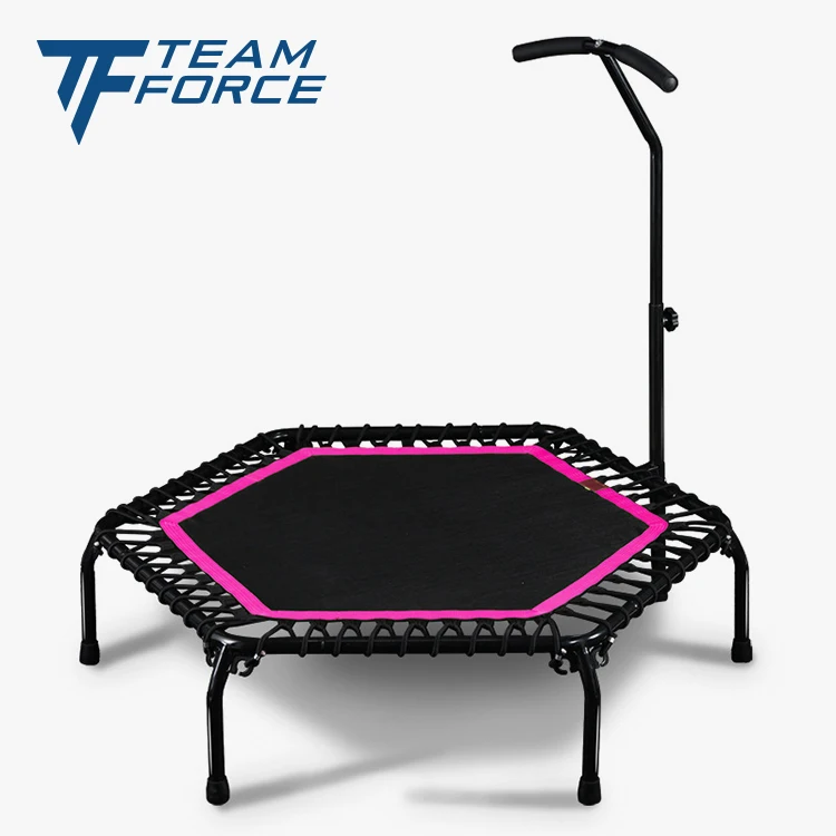 Professional Gym Exercise Mini Gymnastics Trampoline With Handle Bar For Adults