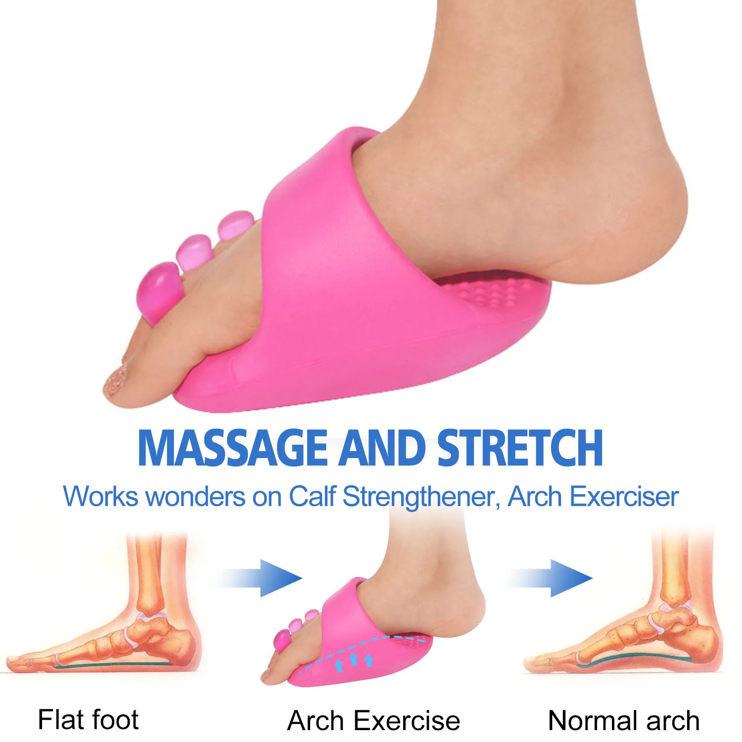 Toe Separator Shoes,Arch Support for Plantar Fasciitis and Flat Feet Calf Strengthener, Arch Exerciser Slipper for Foot Pain