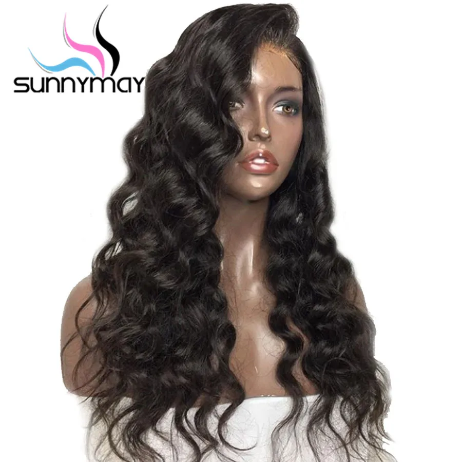 
Sunnymay 13x4 Wavy Lace Front Human Hair Wigs With Baby Hair Pre Plucked Glueless Remy Lace Front Wigs For Women Bleached Knot 