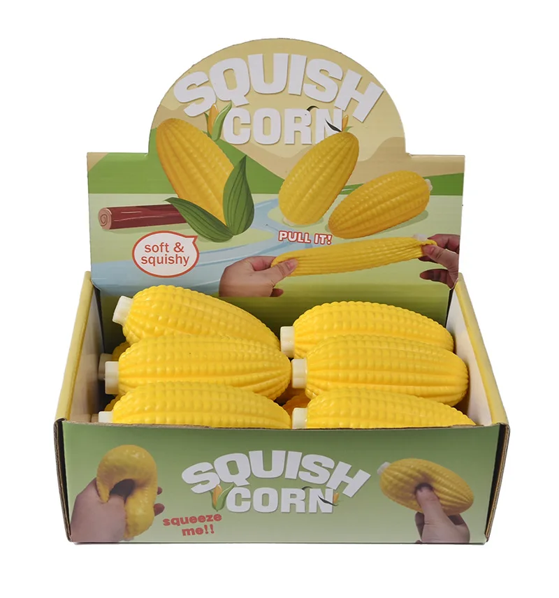 Simulation Vent Fruit Pinch Decompression Toy Soft Cute Vegetable Toy Corn Squeeze Stress Ball Finger Pinch Fidget Sensory Toy