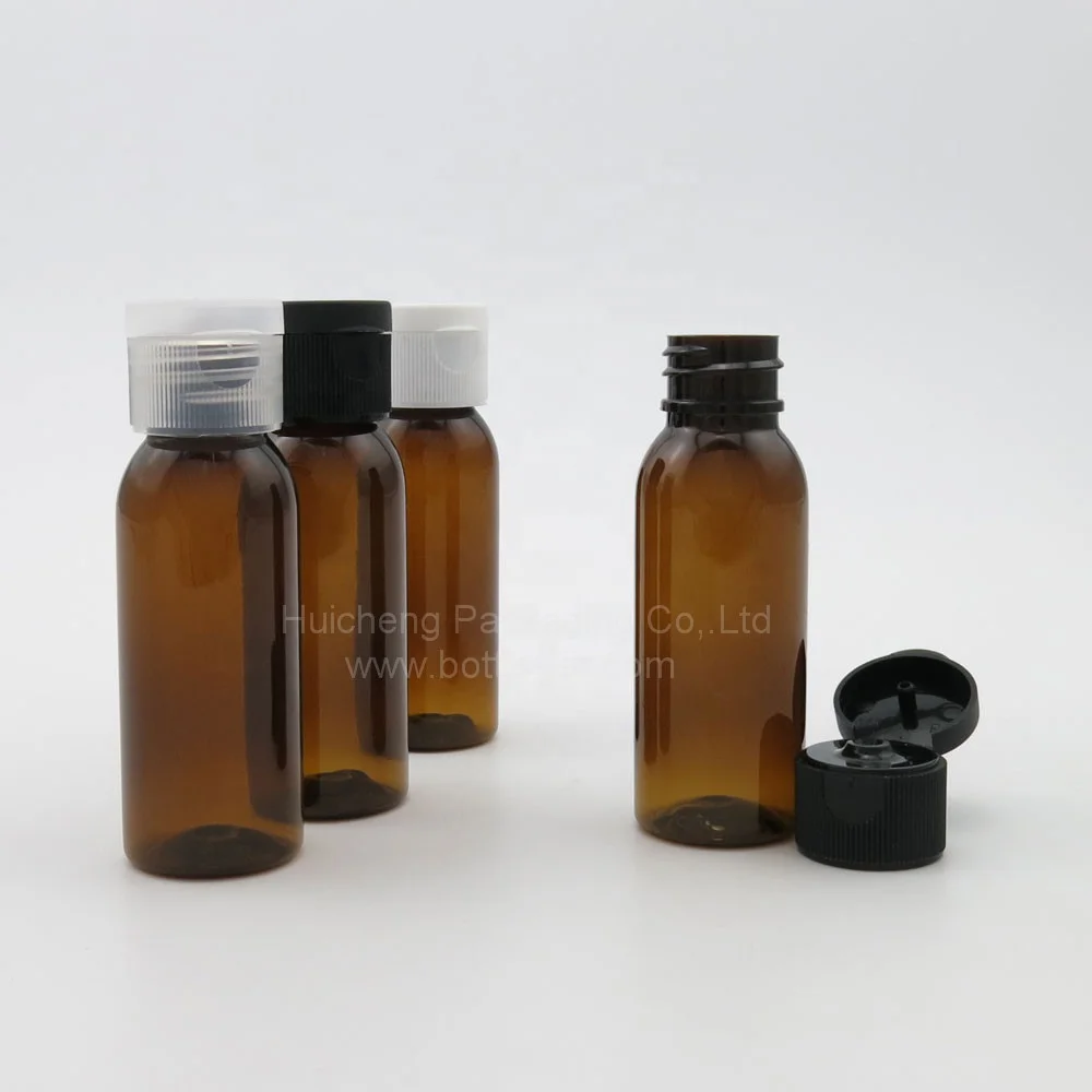 Empty 30ml Plastic PET Clear Flip Lid Lotion Bottles Cosmetic Shampoo Sample Containers Travel Liquid Refillable Vials