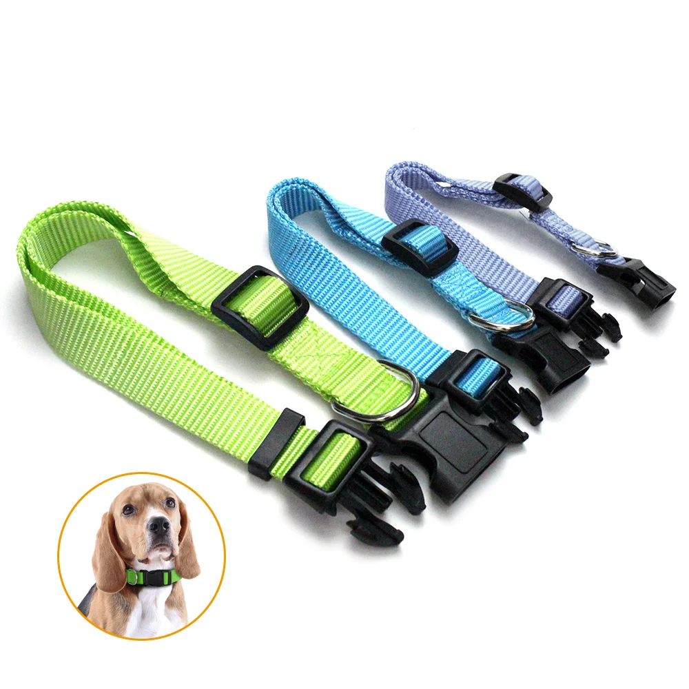 New Plastic Buckle Vegan Solid Blank Woven Adjustable Puppy Small PP Nylon Custom Perros Mascota Cat Pet Dog Collar