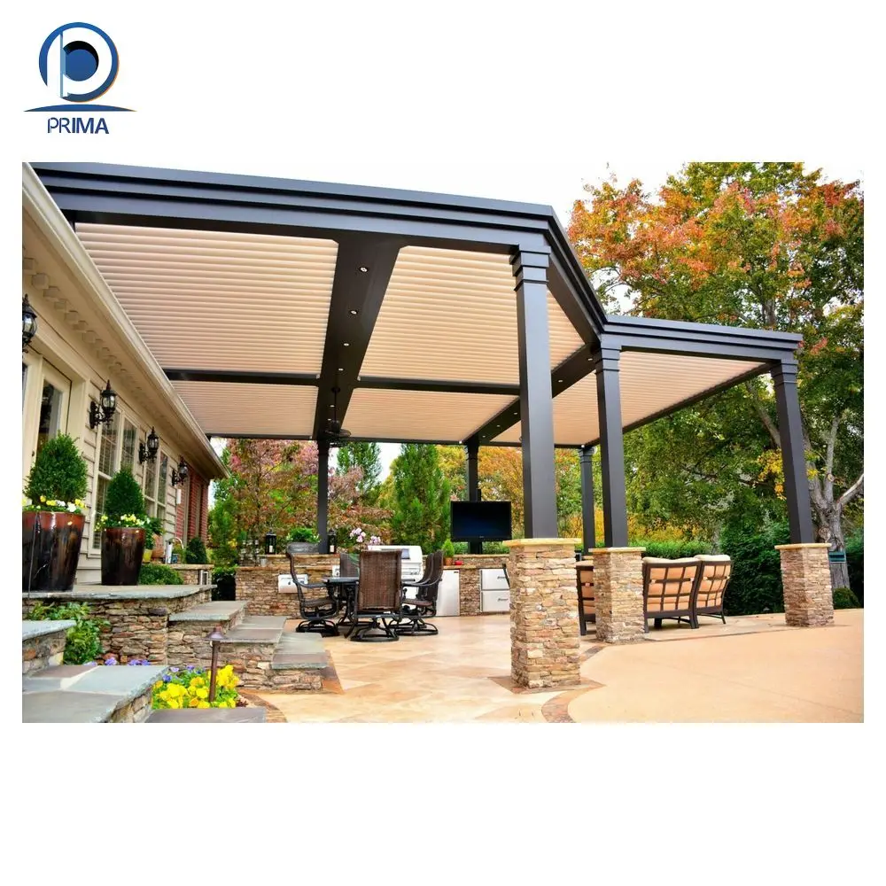 PRIMA free stand movable aluminum pergola for house roof modern outdoor pergola
