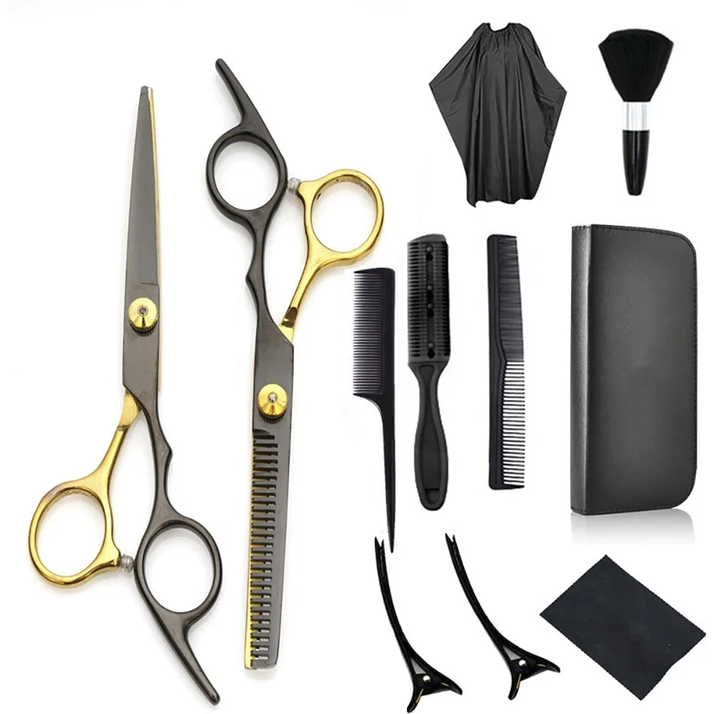 Household hairdressing scissors set tool flat tooth scissors thinning scissors Hair comb haircut cape brush Home Hair Dressing