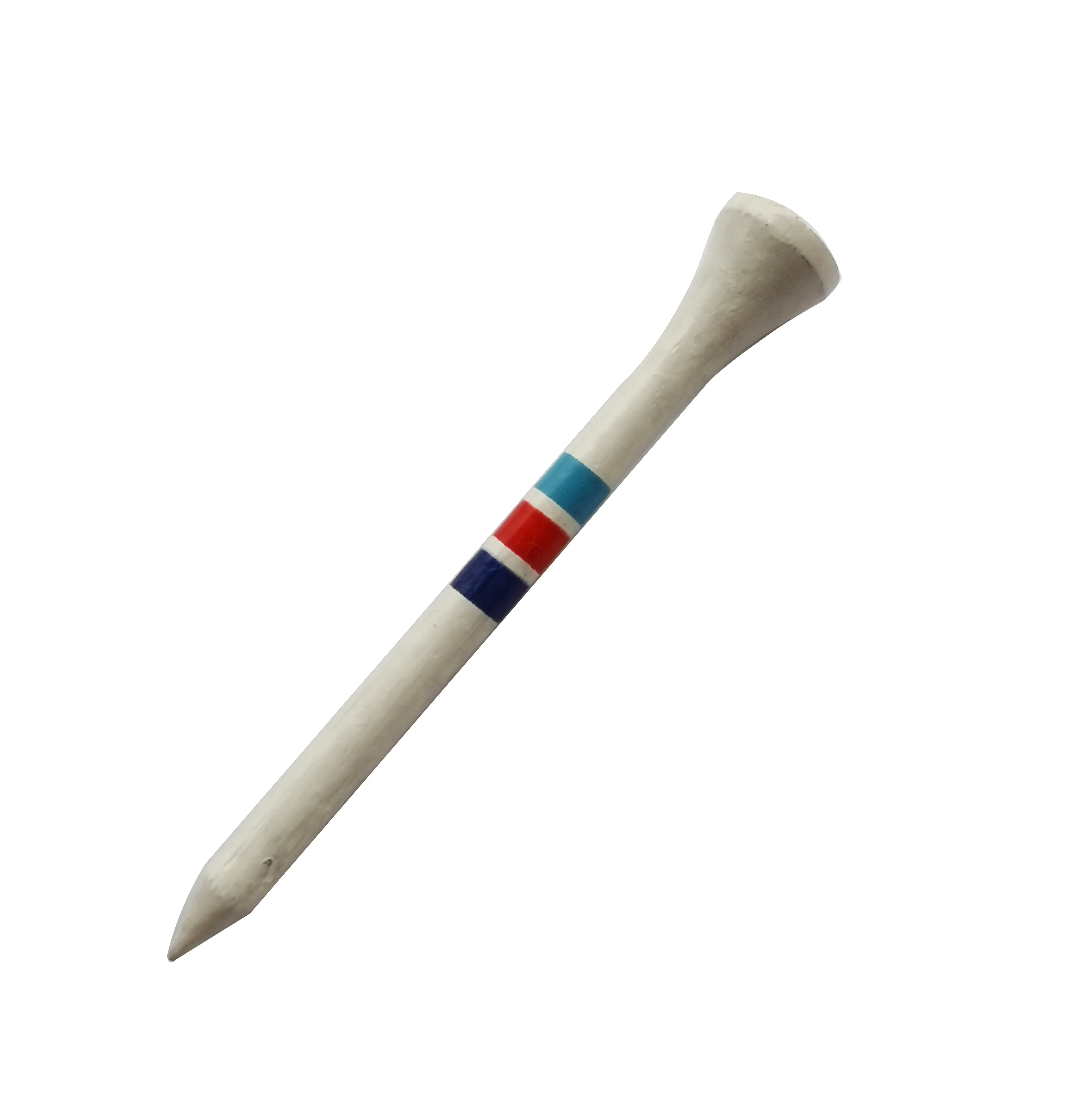 360 round black Stripes printing on white Bamboo golf tees