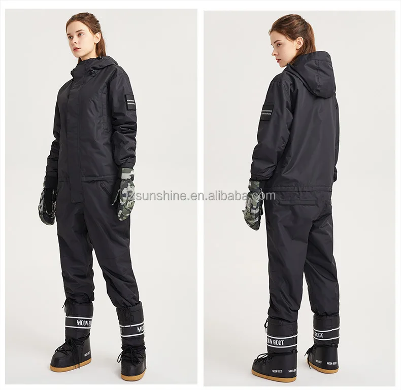 OEM wholesale fashion padded hooded waterproof windproof snowboard ski jacket ski overalls womens