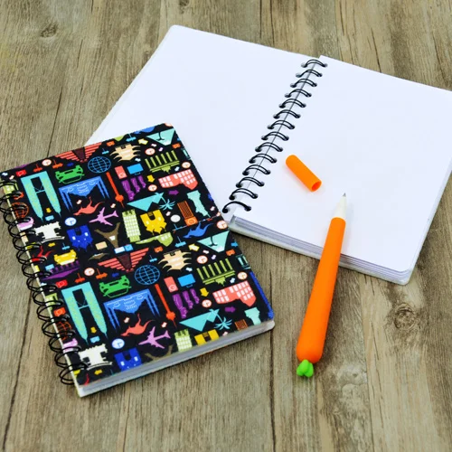 Sublimation blanks felt coated customized journals photo felt notebook with coil