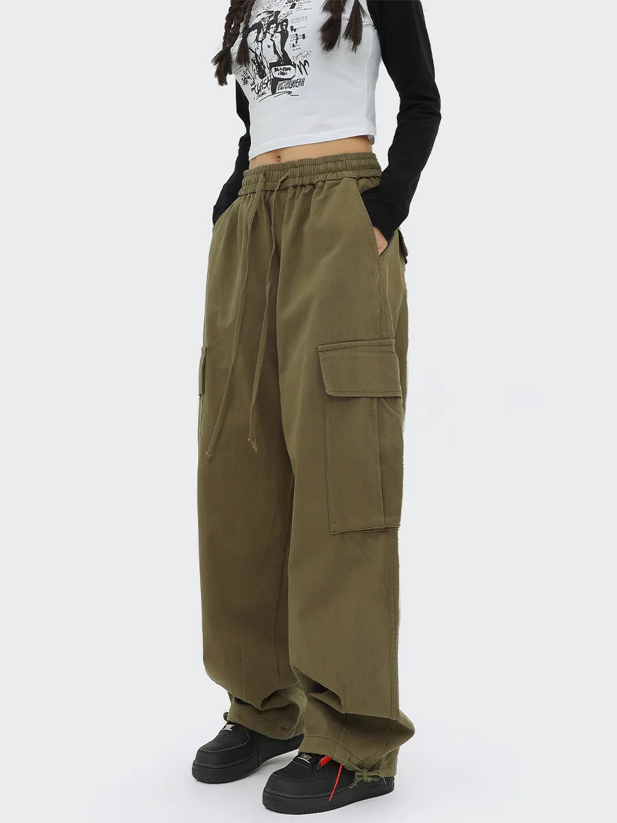 MTR3282 High Quality Low MOQ Custom Unisex Wide Leg  Pocket Men Cargo Pants Women Cargo Pants