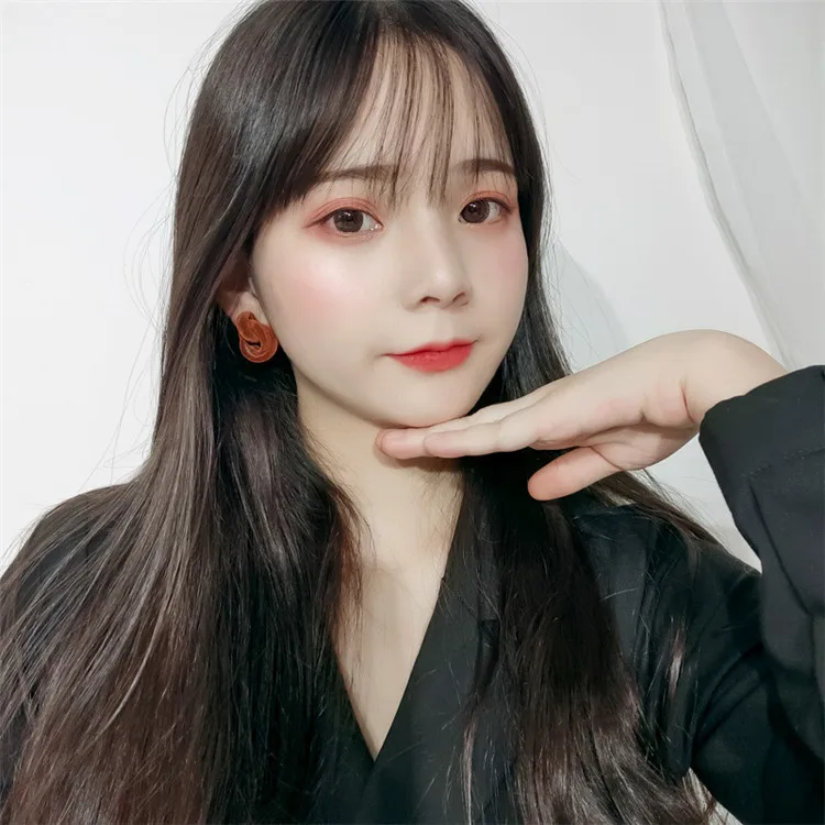 
CLARMER 2020 Popular S925 silver needle irregular circles stud earrings retro gold velvet twisted geometric earrings for women 