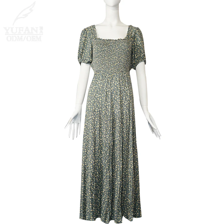 YuFan Polka Dot Long Skirt Customized Ladies Elegant Dress Casual Clothing Manufacturer