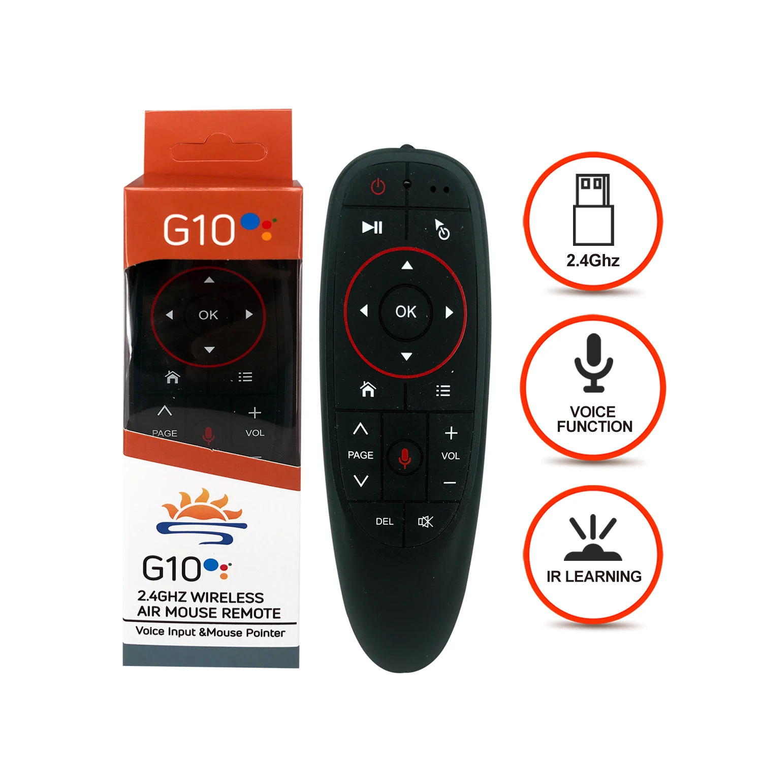 G10s winbox  2.4G wireless remote control air mouse with IR learning and voice searching function without  gyroscope