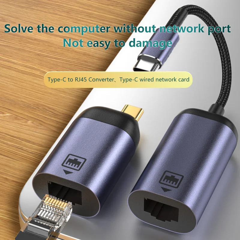 Type-C USB to ethernet RJ45 adapter Aluminum USB 3.1 Type-C to RJ45 Gigabit Ethernet Adapter