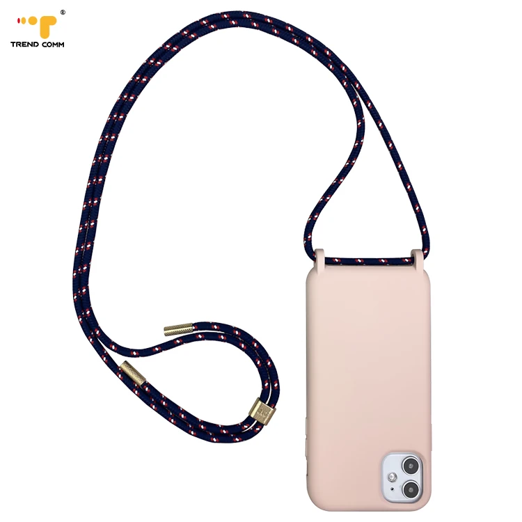 Removable Necklace Luxury Silicone Case Crossbody For iPhone 12 Phone Strap Chain