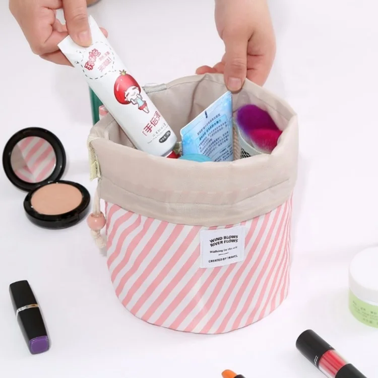 Hot Sale Round Waterproof Makeup Bag Travel Cosmetic bag Organizer Toiletry Makeup Bags For Women Ladies Box Neceser