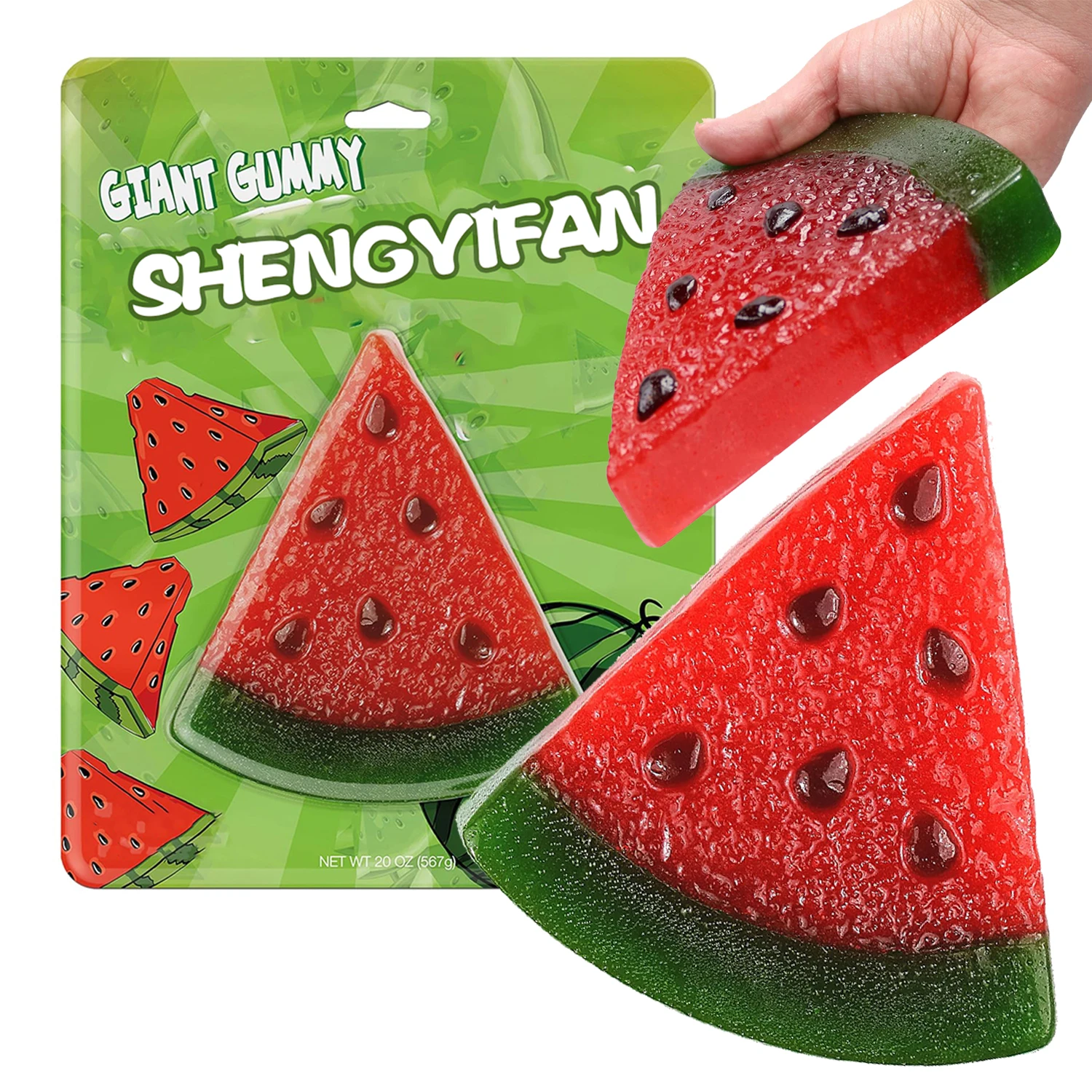 Halal kosher certificate wholesale multicolor High quality Watermelon shape giant pectin gummy candy
