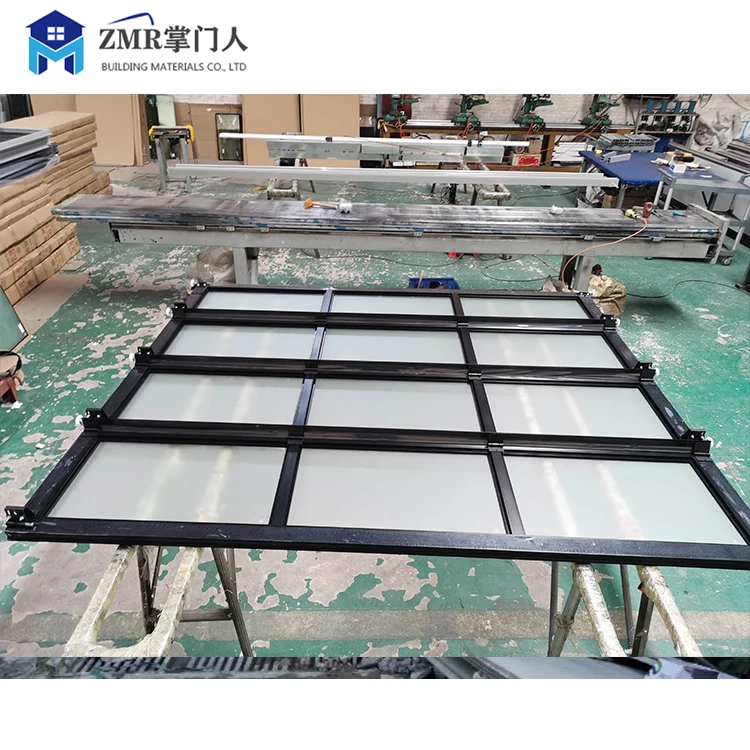 High quality modern villa garage automatic rolling shutter glass aluminum garage door