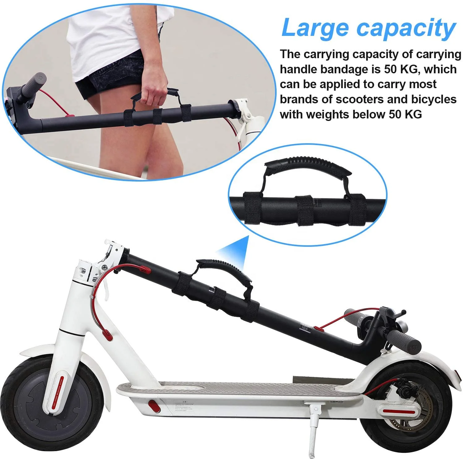 Handle Carry Strap For Electric Scooter Strong Adjustable Portable Hand Belt Kick scooter Accessories