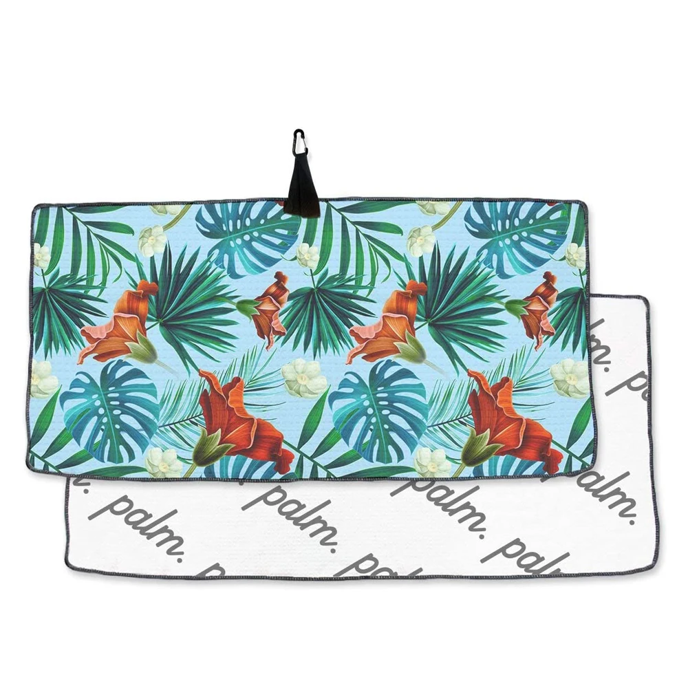 Sublimation printed microfiber quick dry jaqcuard golf towels best absorbent with custom logo